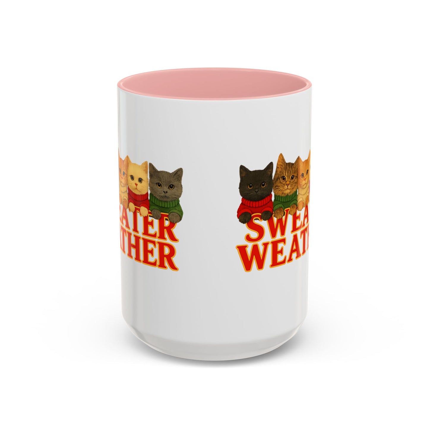 Sweater Weather Mug — Cute Kittens in Sweaters Accent Coffee Mug (150z) - Chubby Little Cheeks Co.