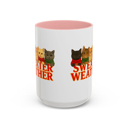 Sweater Weather Mug — Cute Kittens in Sweaters Accent Coffee Mug (150z) - Chubby Little Cheeks Co.