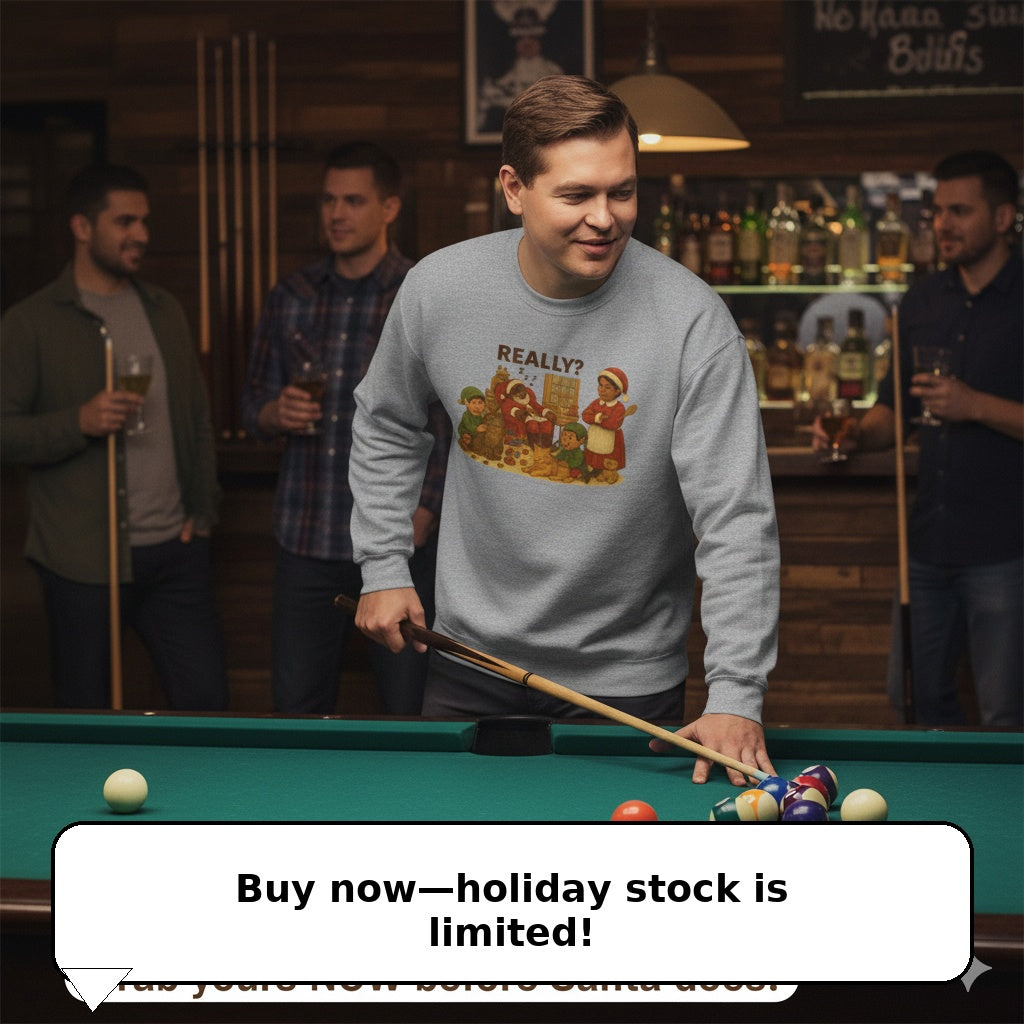 Santa Is Tipsy,(Blk)Mrs. Claus Is Not Amused Christmas Unisex Sweatshirt | Maine Coon and Tabby.