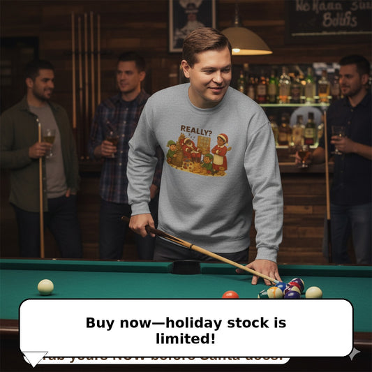 Santa Is Tipsy,(Blk)Mrs. Claus Is Not Amused Christmas Unisex Sweatshirt | Maine Coon and Tabby.